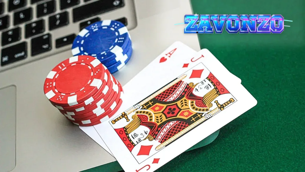 Ilustrasi konsep permainan slot daring dan regulasi hukum